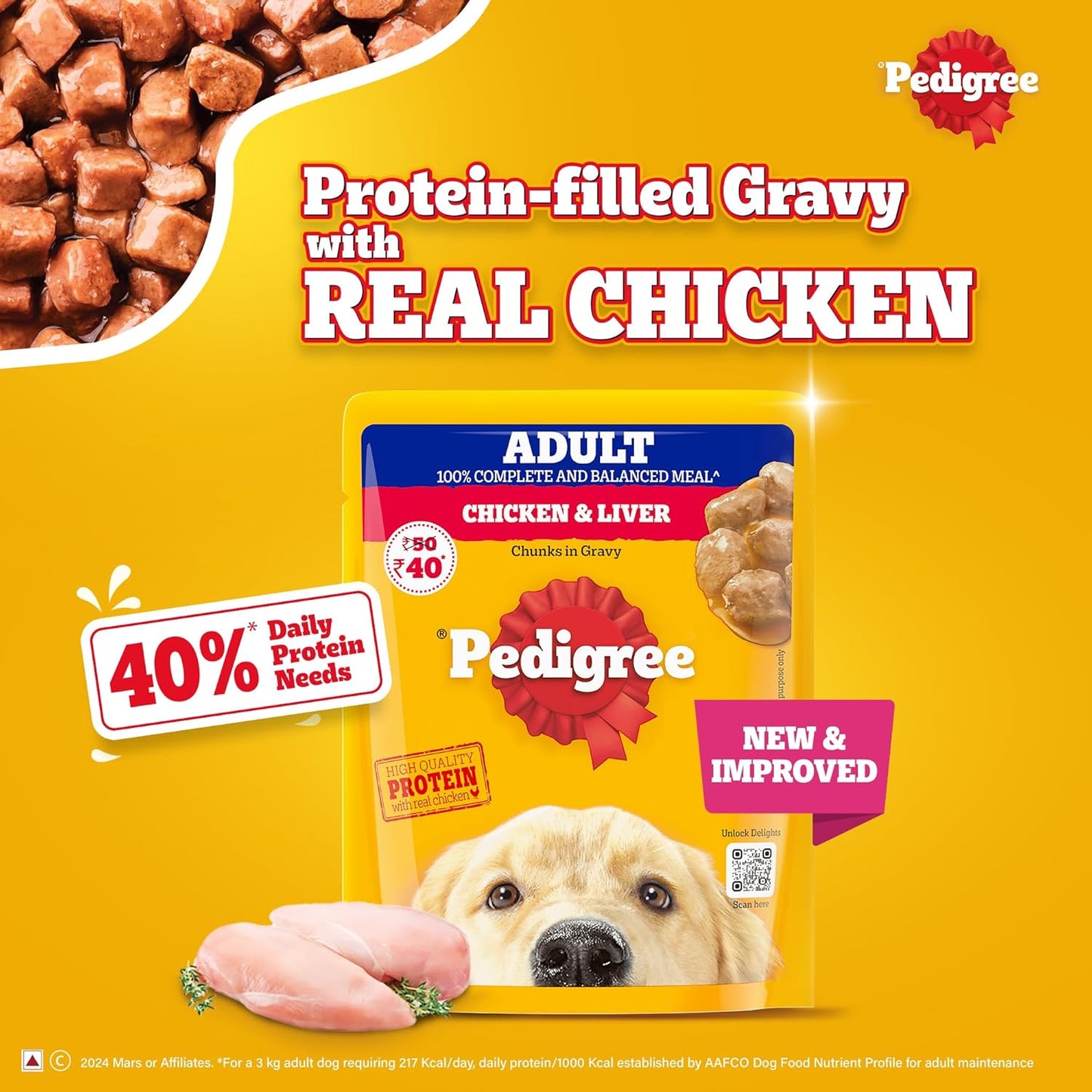 Pedigree Chicken and Liver Chunks in Gravy Adult Dog Wet Food (70g)