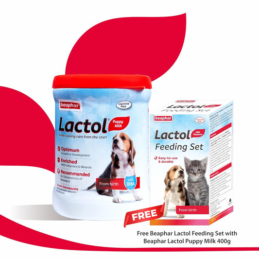 Beaphar Lactol Puppy Milk 250 gms Free Nursing Set