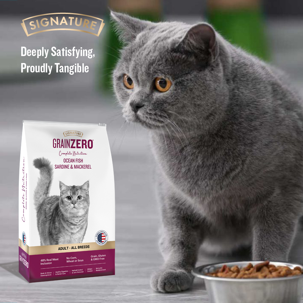 Signature Grain Zero Ocean Fish, Sardine & Mackerel Adult All Breed Dry Cat Food