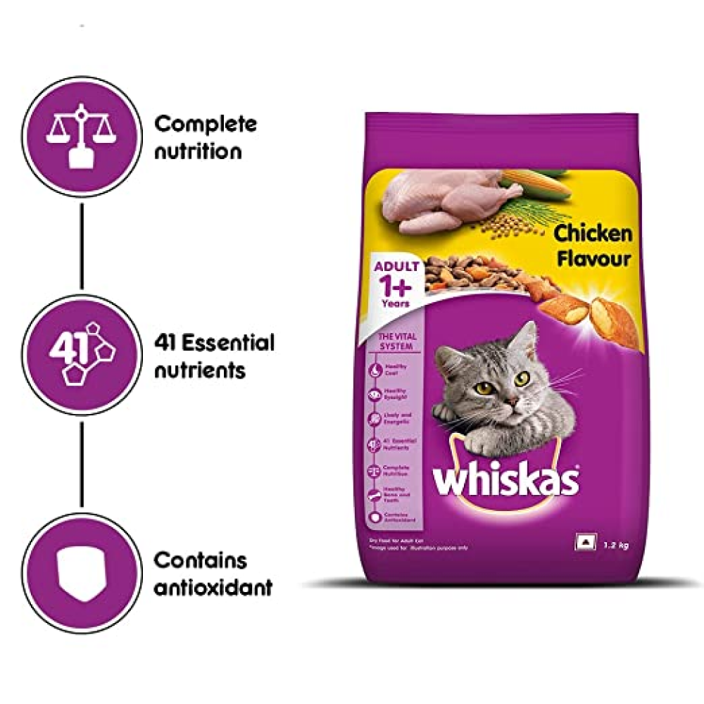 Whiskas Adult Chicken Dry Cat Food