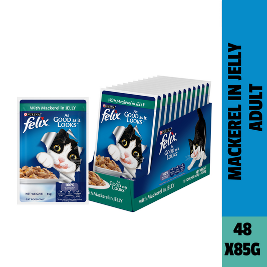 Purina Felix Mackerel in Jelly Adult Cat Wet Food 85g