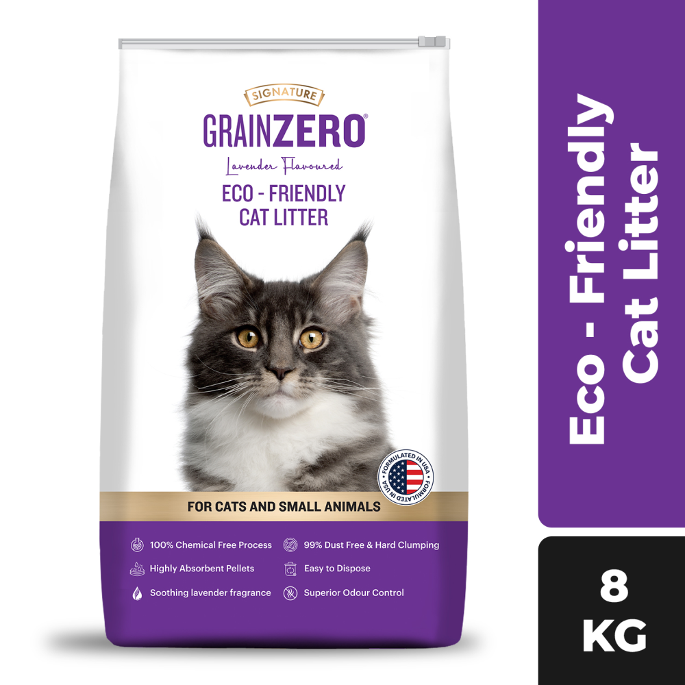 Signature Grain Zero Eco-Friendly Lavender Scented Cat Litter 8 KG