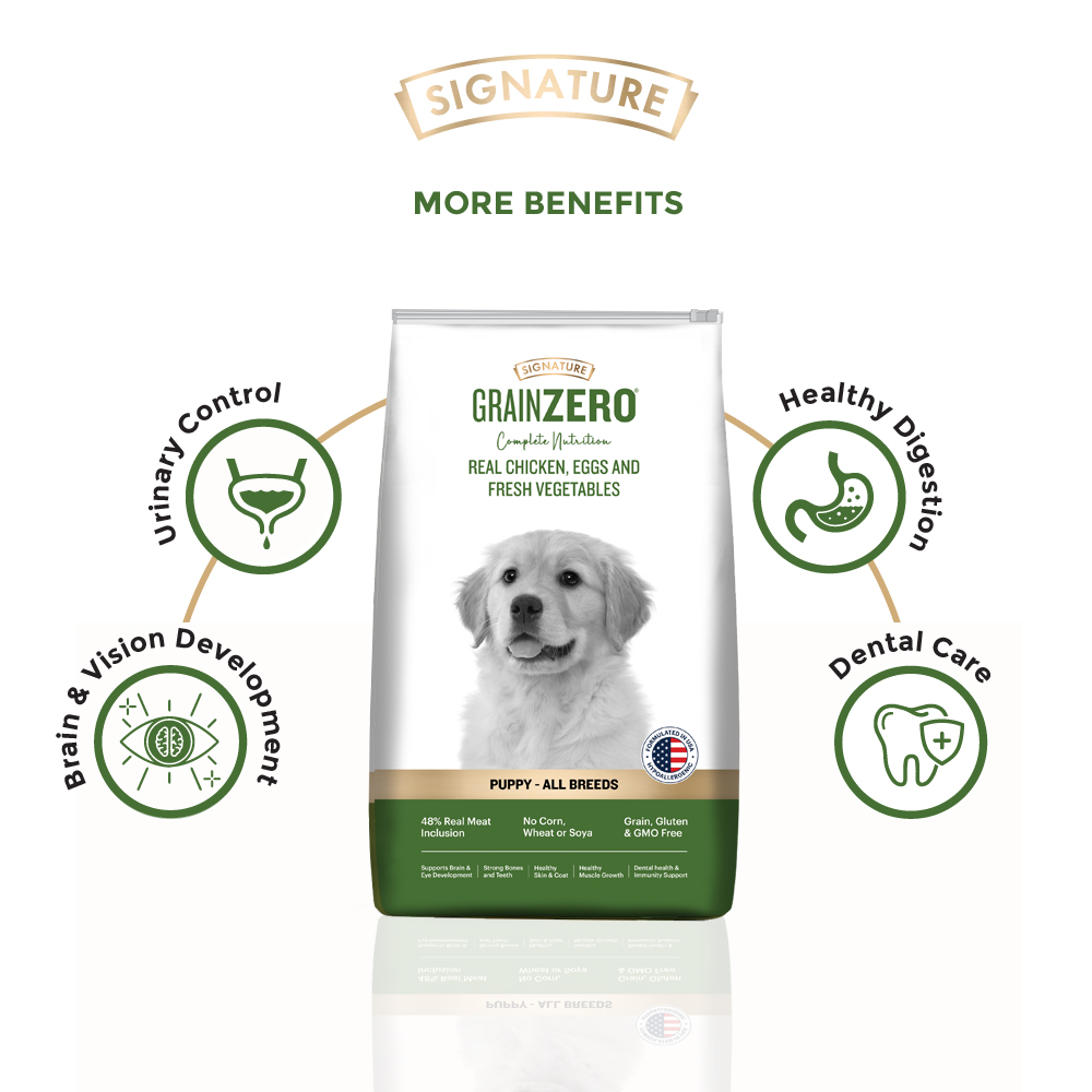 Signature Grain Zero Real Chicken, Egg and Vegetables Puppy Dry Dog Food