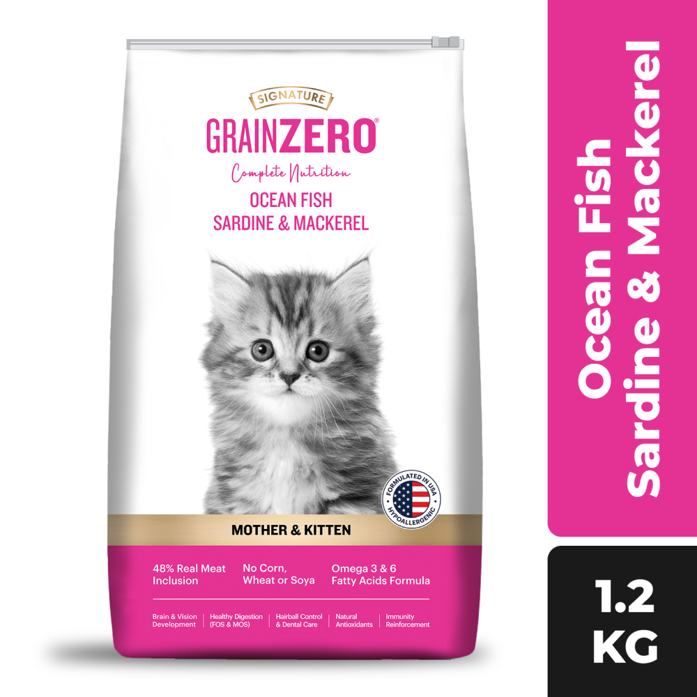 Signature Grain Zero Ocean Fish, Sardine & Mackerel Mother & Kitten Dry Cat Food ( All Breed )