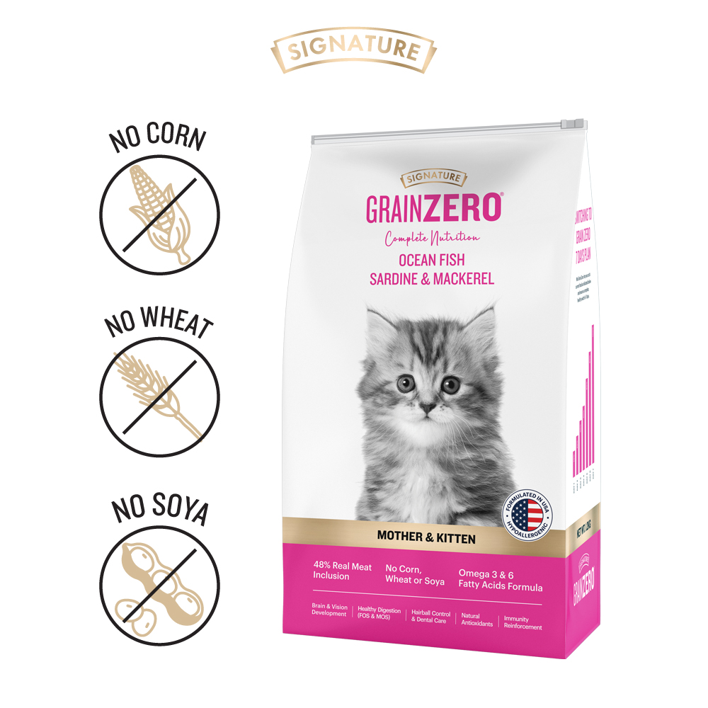 Signature Grain Zero Ocean Fish, Sardine & Mackerel Mother & Kitten Dry Cat Food ( All Breed )