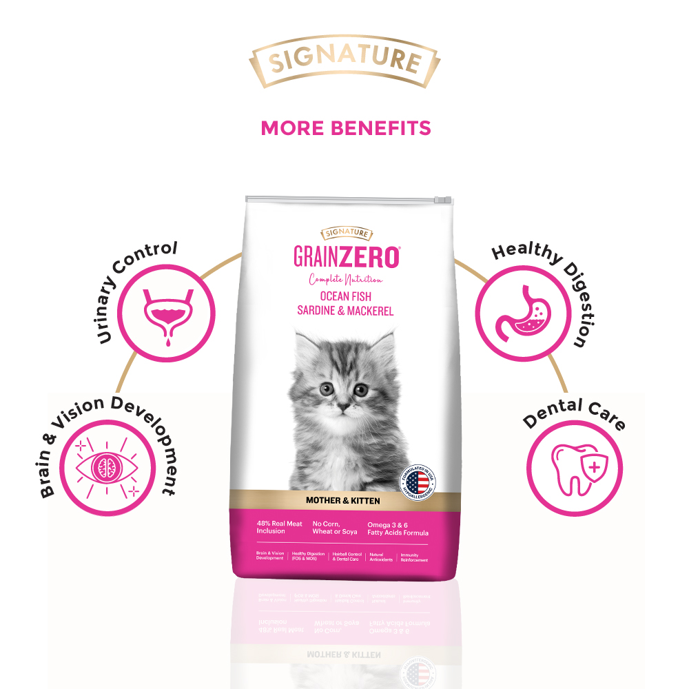 Signature Grain Zero Ocean Fish, Sardine & Mackerel Mother & Kitten Dry Cat Food ( All Breed )