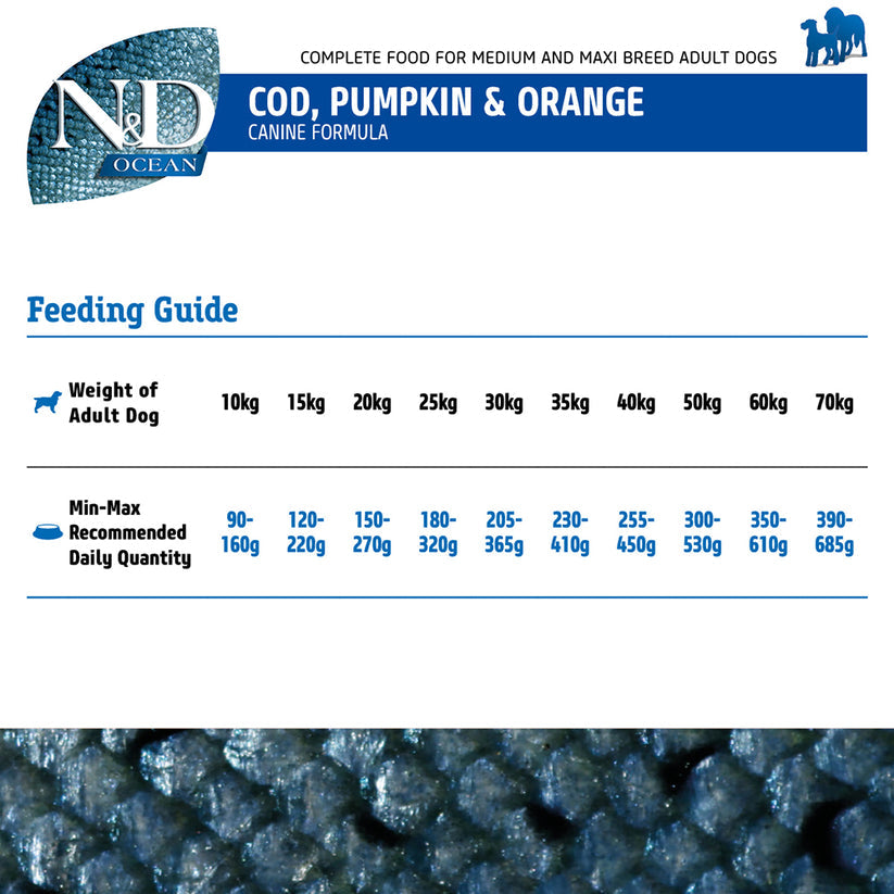 Farmina N&D Ocean Codfish Orange & Pumpkin Grain Free Medium & Maxi Breed Adult Dry Dog Food