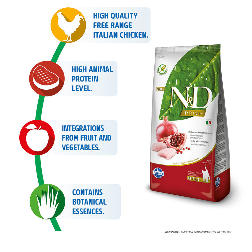Farmina N&D Prime Chicken & Pomegranate Grain Free Dry Kitten Food