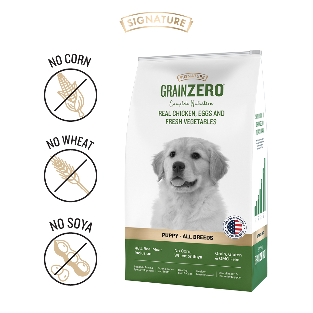 Signature Grain Zero Real Chicken, Egg and Vegetables Puppy Dry Dog Food