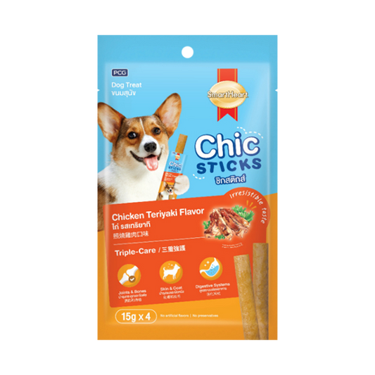 SmartHeart Chic Sticks Chicken Teriyaki Flavor Dog Treat 60g (15g x 4)