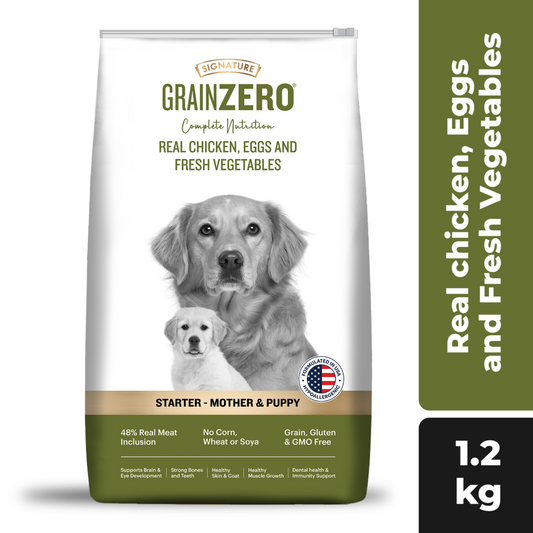 Signature Grain Zero Real Chicken, Egg and Vegetables Starter Mother and Puppy Dog Dry Food