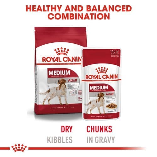 Royal Canin Medium Breed Adult Wet Dog Food, Gravy 1.4 kg (Pack of 10)